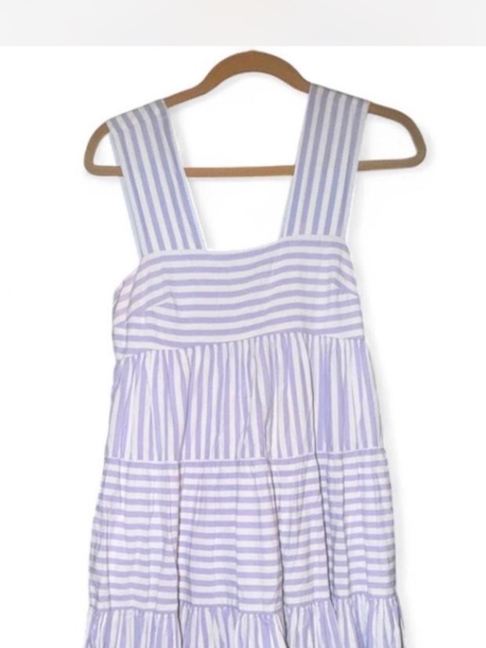 Anthropologie Lavender and White Striped Midi Dress